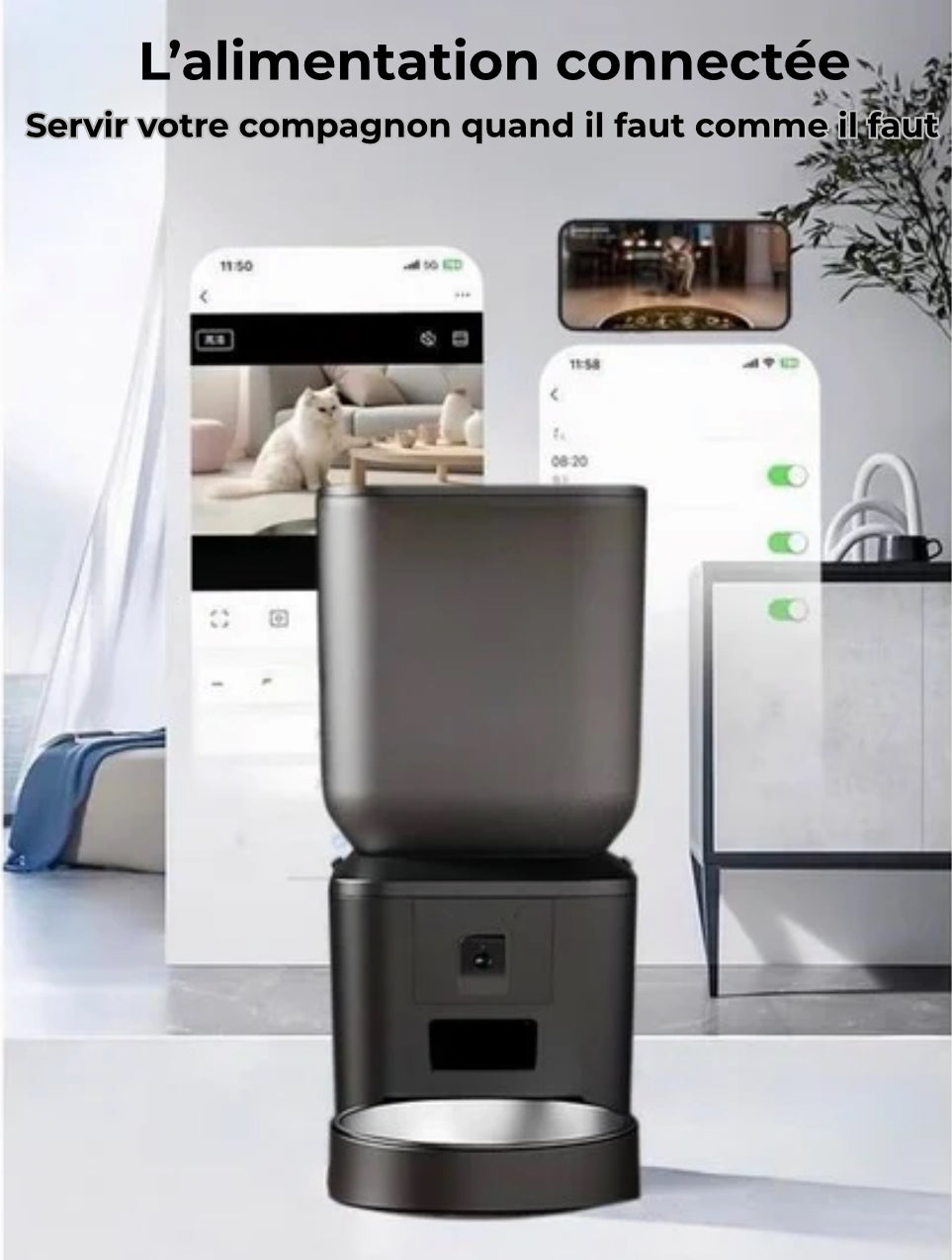 Distributeur de croquettes connecté Ultra grande capacité Animelia