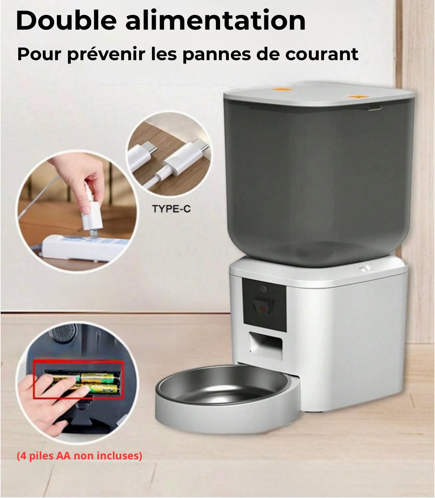 Distributeur de croquettes connecté Ultra grande capacité Animelia